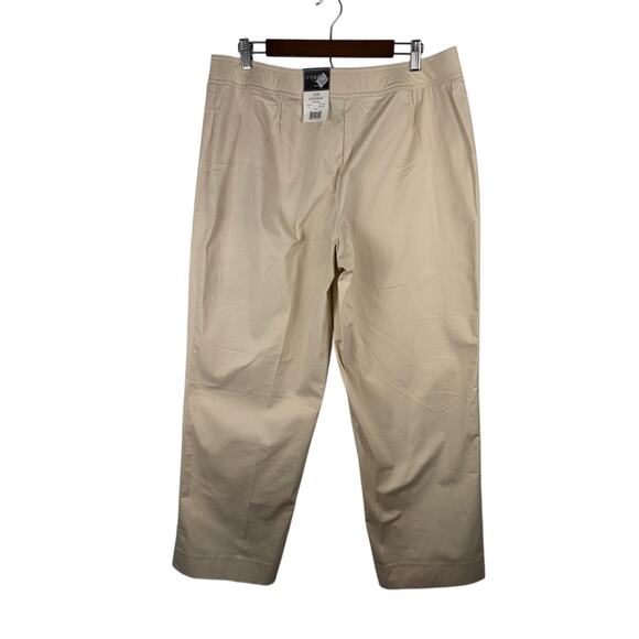 George Woman 16W City Chic Fruit Khaki Cream Wide Leg Trousers Business Casual - Picture 2 of 9